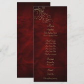 Bourgogne Red Gold Elegant Wedding Menu Rack Kaart (Voorkant / Achterkant)