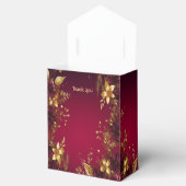Bourgogne Red Gold Flowers Holiday Gift Box Bedankdoosjes (Geopend)