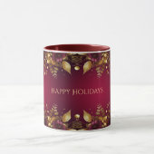 Bourgogne Red Gold Flowers Holiday Mok (Midden)