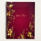 Bourgogne Red Gold Flowers Holiday Planner (Voorkant)