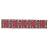 Bourgogne Red Gold Flowers Holiday Table Runner Medium Tafelloper (Horizontaal)