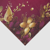 Bourgogne Red Gold Flowers Holiday Tissue Paper Tissuepapier (Detail)