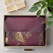 Bourgogne Red Gold Flowers Holiday Tissue Paper Tissuepapier (Geschenk)