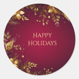 Bourgogne Red Gold Flowers Sticker