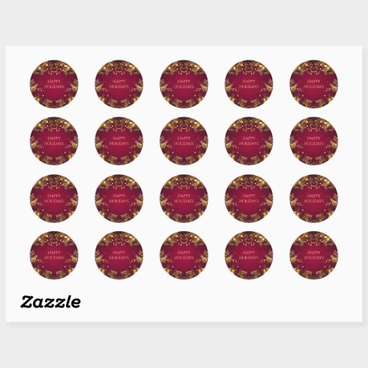 Bourgogne Red Gold Flowers Sticker (Vel)
