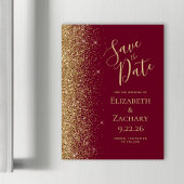 Bourgogne Red Gold Save the Date Magnetische Kaart