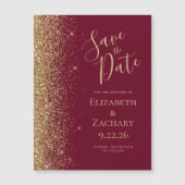 Bourgogne Red Gold Save the Date Magnetische Kaart (Voorkant)