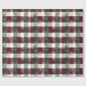 Bourgogne Red Green Cream White Plaid Stripes Cadeaupapier (Vlak)