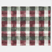 Bourgogne Red Green Cream White Plaid Stripes Fleece Deken (Voorkant (Horizontaal))