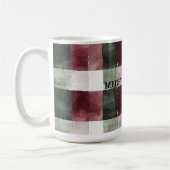 Bourgogne Red Green Cream White Plaid Stripes Koffiemok (Links)