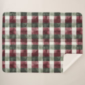 Bourgogne Red Green Cream White Plaid Stripes Sherpa Deken (Voorkant (horizontaal))