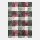 Bourgogne Red Green Cream White Plaid Stripes Theedoek (Verticaal)