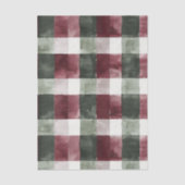 Bourgogne Red Green Cream White Plaid Stripes Tissuepapier (Voorkant)