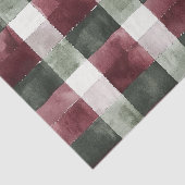 Bourgogne Red Green Cream White Plaid Stripes Tissuepapier (Detail)