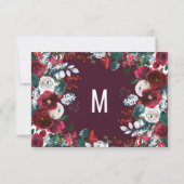 Bourgogne Red Ivory Floral Arrangement Gold Weddin Save The Date (Achterkant)