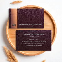 Bourgogne Red Leather & Roos Gold Visitekaartje