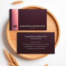 Bourgogne Red Leather & Roos Roze Visitekaartje