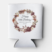 Bourgogne Red Mauve Herfst Flowers 50e geboortedag Blikjeskoeler (Voorkant)