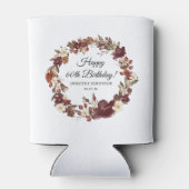 Bourgogne Red Mauve Herfst Flowers 60e geboortedag Blikjeskoeler (Achterkant)