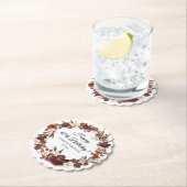 Bourgogne Red Mauve Herfst Flowers 60e geboortedag Kartonnen Onderzetters (Insitu)