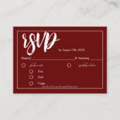 Bourgogne Red Minimalist RSVP Card Enclosure Kaart (Voorkant)