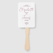 Bourgogne Red Minimalist Script Wedding Program Handwaaier (Voorkant)