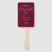 Bourgogne Red Minimalist Script Wedding Program Handwaaier (Voorkant)