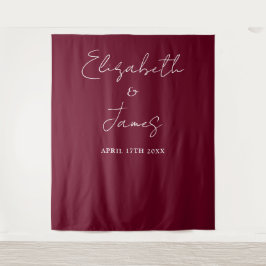 Bourgogne Red Minimalist Wedding Photo Achtergrond Wandkleed