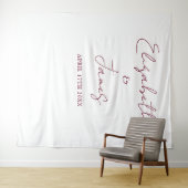 Bourgogne Red Minimalist Wedding Photo Achtergrond Wandkleed (In Situ (horizontaal))