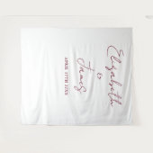 Bourgogne Red Minimalist Wedding Photo Achtergrond Wandkleed (Voorkant (horizontaal))