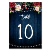 Bourgogne Red Navy Blue Floral String Lights Kaart (Voorkant)