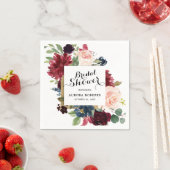 Bourgogne Red Navy Blush Bloemen Vrijgezellenfeest Servet (Insitu)