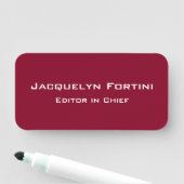 Bourgogne Red Plain Elegant Modern Minimalist Naamplaatje (In situ)