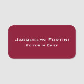 Bourgogne Red Plain Elegant Modern Minimalist Naamplaatje (Voorkant)