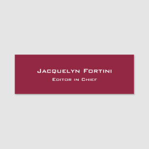 Bourgogne Red Plain Elegant Modern Minimalist Naamplaatje