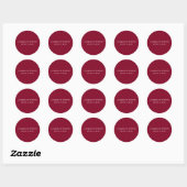 Bourgogne Red Plain Elegant Modern Minimalist Ronde Sticker (Vel)