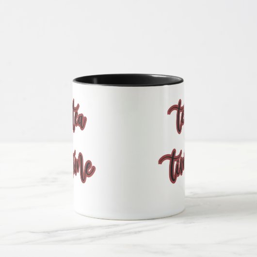 Bourgogne Red Script Tea Time Mok (Midden)