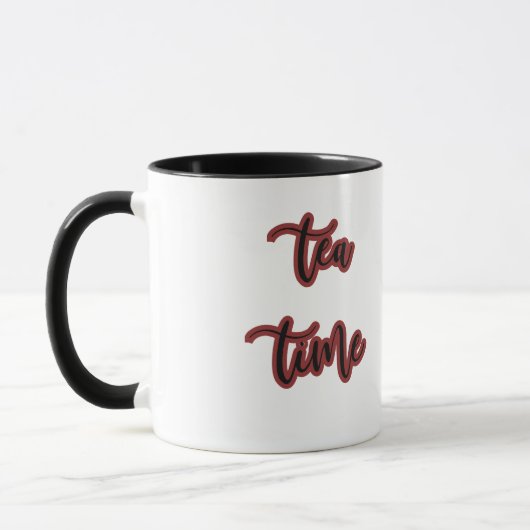 Bourgogne Red Script Tea Time Mok (Links)