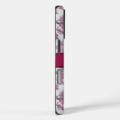 Bourgogne Red Silver Floral Case-Mate iPhone Case (Achterkant / Rechts)