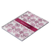 Bourgogne Red Silver Floral Notitieboek (Linkerzijde)