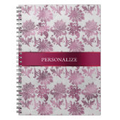 Bourgogne Red Silver Floral Notitieboek (Voorkant)