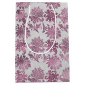 Bourgogne Red Silver Floral Vrijgezellenfeest Medium Cadeauzakje (Voorkant)