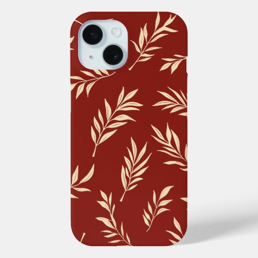 Bourgogne Red Tropical Palm Leaf Floral Pattern Case-Mate iPhone Case (Achterkant)