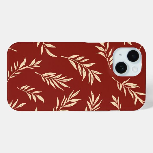 Bourgogne Red Tropical Palm Leaf Floral Pattern Case-Mate iPhone Case (Achterkant (horizontaal))