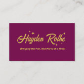 Bourgogne Retro Typografie QR-code Visitekaartje (Voorkant)