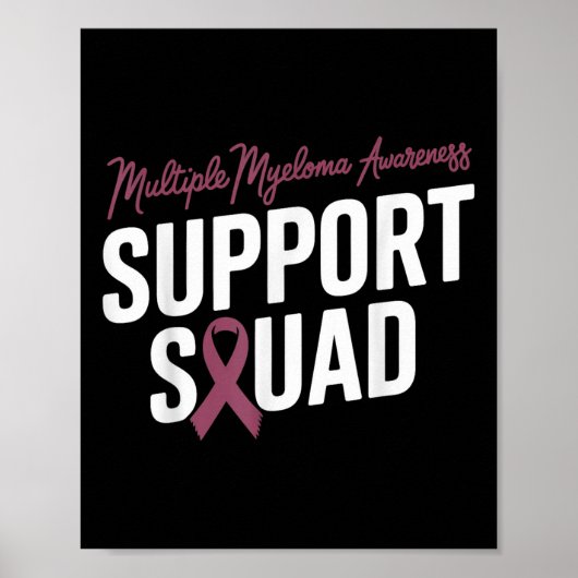 Bourgogne Ribbon Support Squad voor Multipel Myelo Poster (Voorkant)