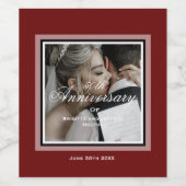 Bourgogne rode, aanpasbare foto van 50 jaar wijn etiket (Enkel label)