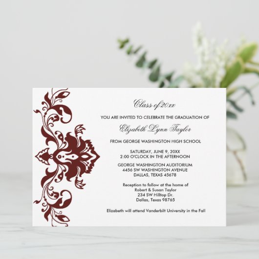 Bourgogne Rode Afstuderen Aankondiging Bourgogne R (Staand voorkant)