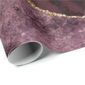 Bourgogne Rode Agaat Faux Gold Glitter Cadeaupapier (Rol Hoek)