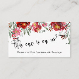 Bourgogne Rode Bloemen Drink Ticket Behuizingen Informatiekaartje